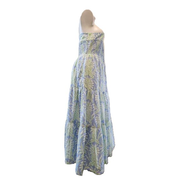 New Crown & Ivy one-shoulder dress Women's XL Pineapple print Midi Layered - Picture 9 of 14